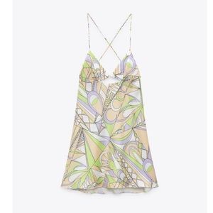 NWOT Zara cut-out satin effect mini dress